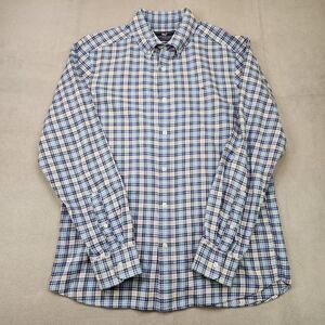 Vineyard Vines Flannel Whale Shirt Men's M Blue Plaid Long Sleeve Classic Fit